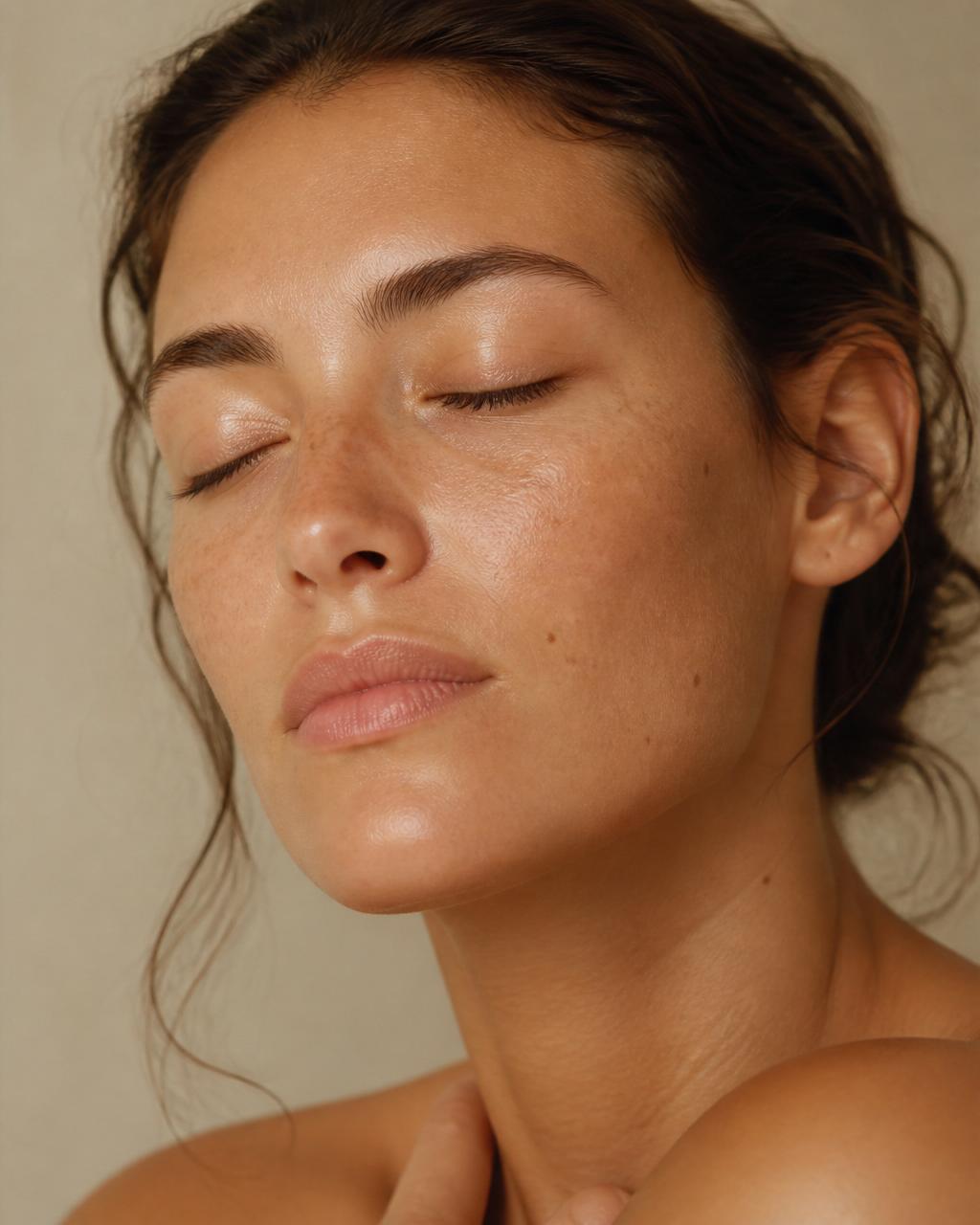 Bare-faced portrait, natural skin